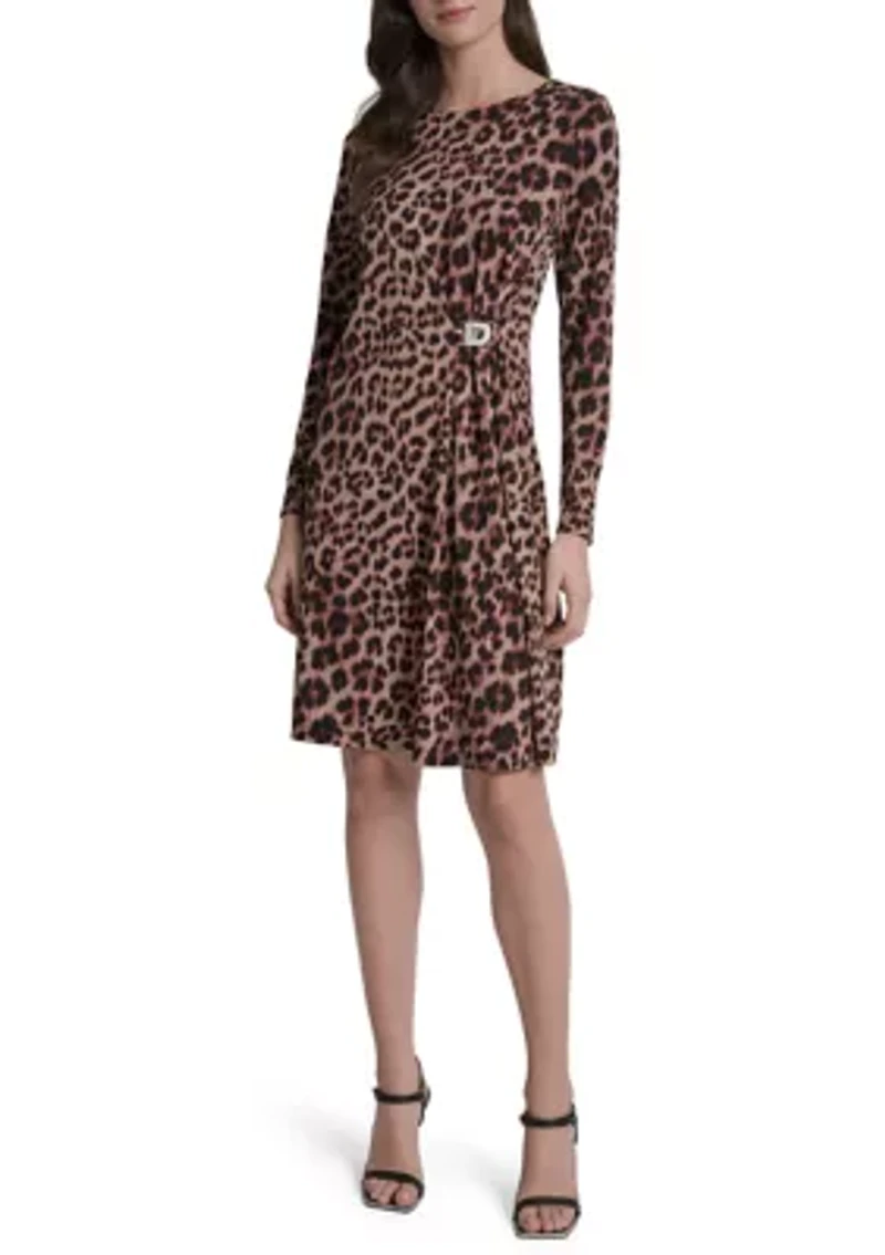 Women's Long Sleeve Jersey Sheath Dress