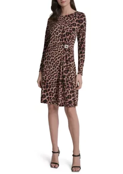 Women's Long Sleeve Jersey Sheath Dress