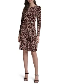 Women's Long Sleeve Jersey Sheath Dress