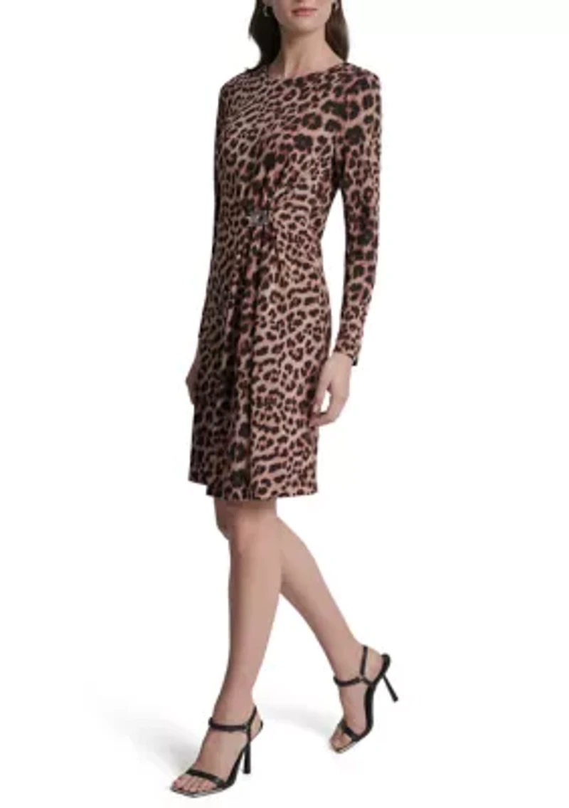 Women's Long Sleeve Jersey Sheath Dress