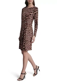 Women's Long Sleeve Jersey Sheath Dress