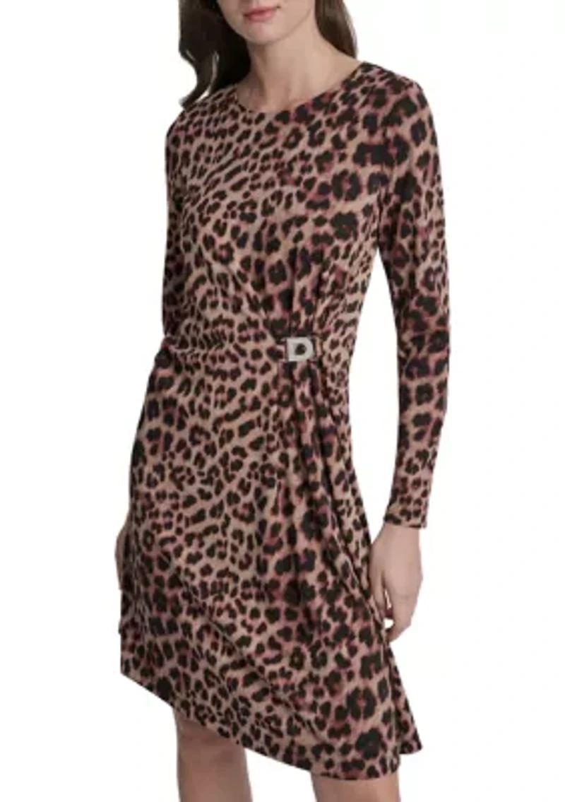 Women's Long Sleeve Jersey Sheath Dress