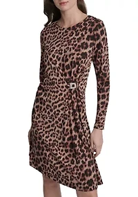 Women's Long Sleeve Jersey Sheath Dress