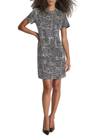 Women's Houndstooth Print Sheath Dress