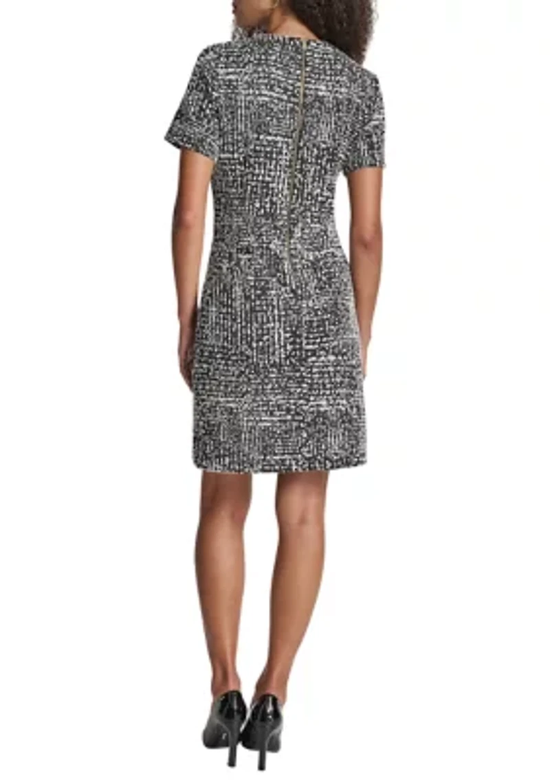 Women's Houndstooth Print Sheath Dress