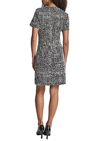 Women's Houndstooth Print Sheath Dress