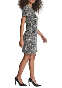 Women's Houndstooth Print Sheath Dress