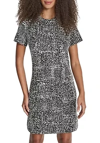 Women's Houndstooth Print Sheath Dress