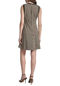 Women's Crew Neck Print Jacquard A-Line Dress