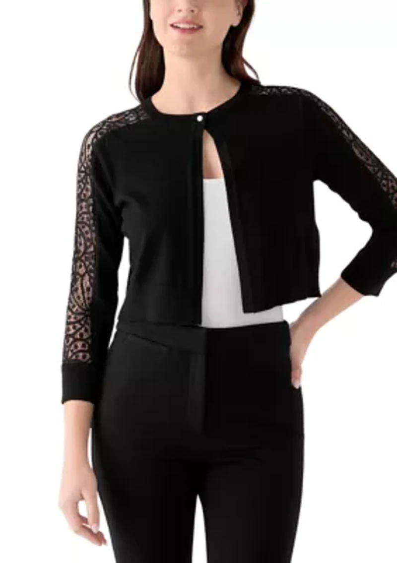 Women's 3/4 Sleeve Lace Solid Topper