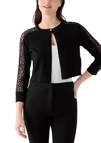 Women's 3/4 Sleeve Lace Solid Topper