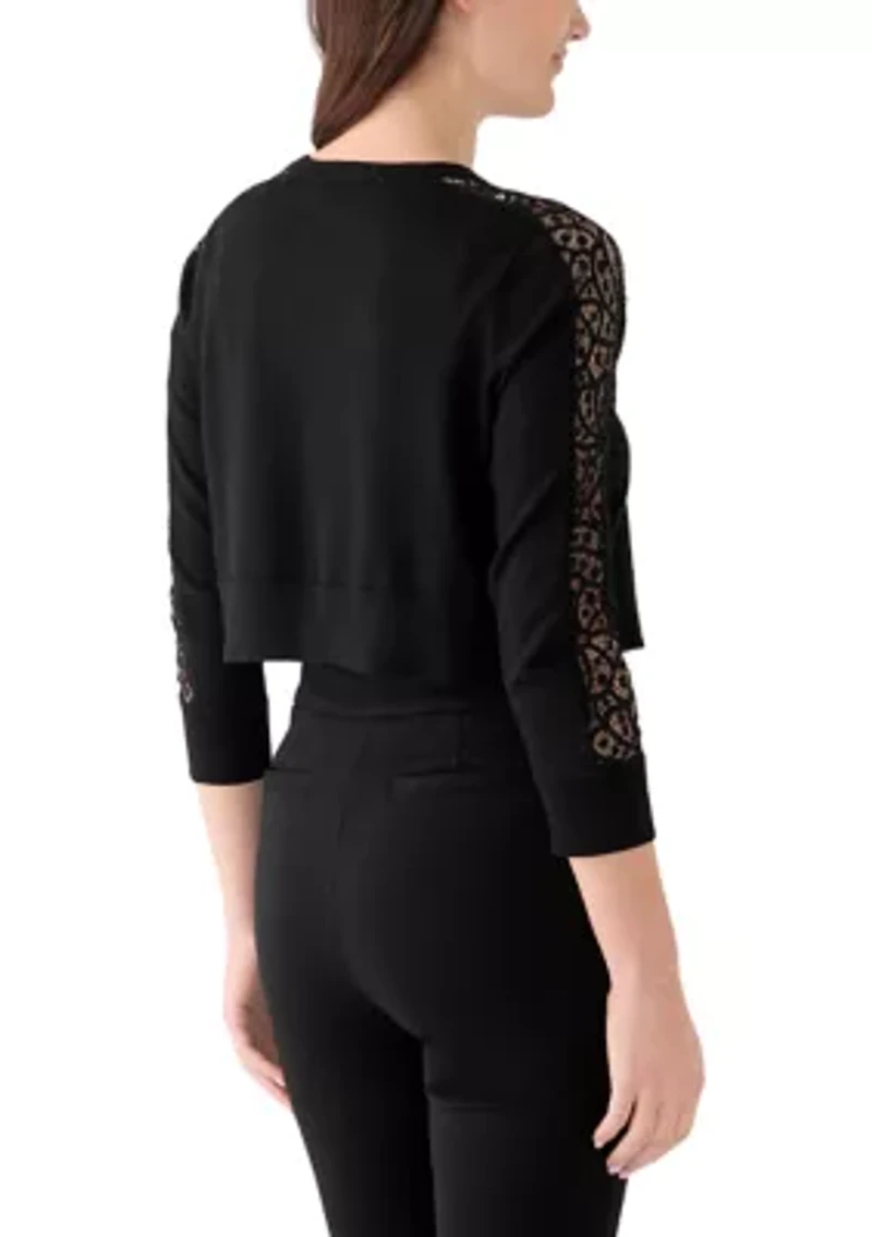 Women's 3/4 Sleeve Lace Solid Topper