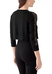 Women's 3/4 Sleeve Lace Solid Topper
