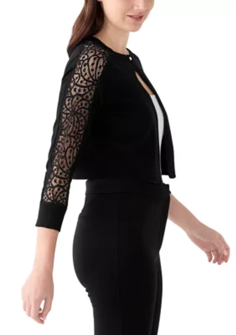 Women's 3/4 Sleeve Lace Solid Topper