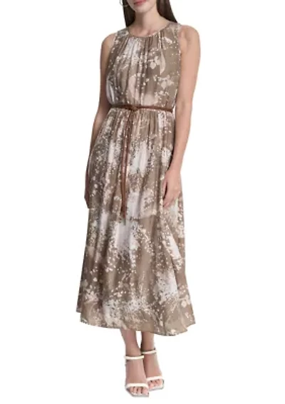 Women's Sleeveless Chiffon Midi Dress