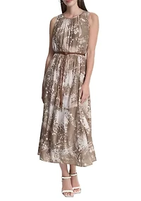 Women's Sleeveless Chiffon Midi Dress
