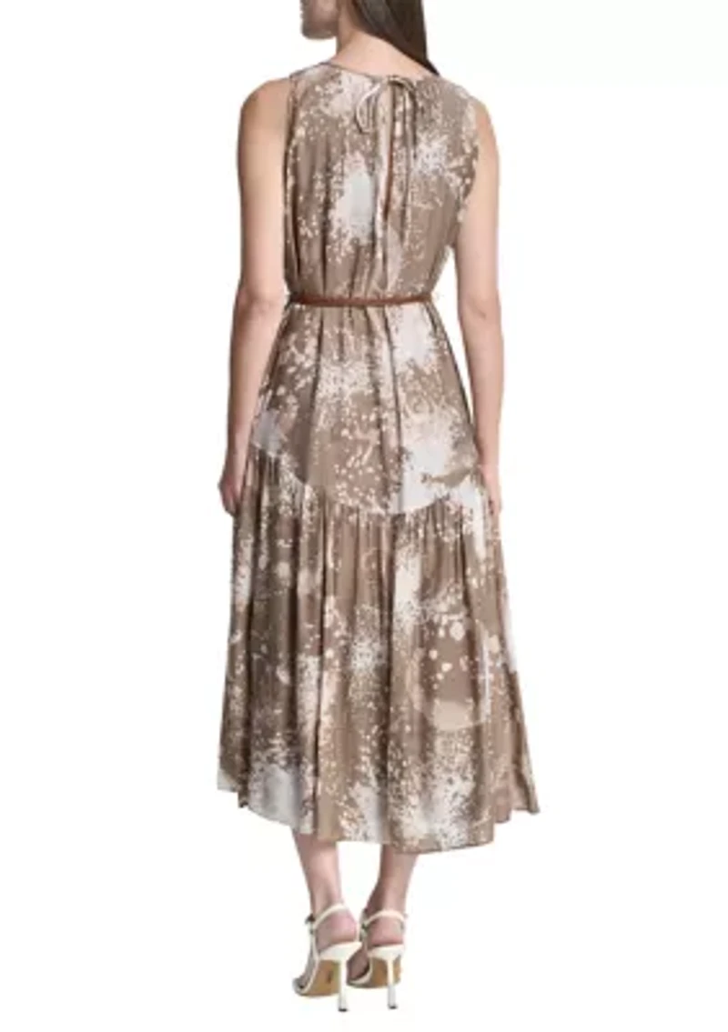 Women's Sleeveless Chiffon Midi Dress
