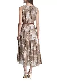Women's Sleeveless Chiffon Midi Dress
