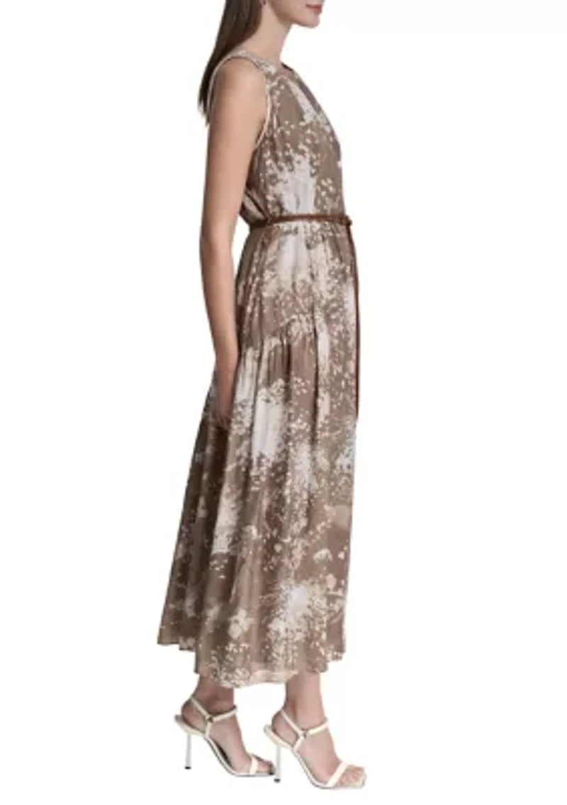Women's Sleeveless Chiffon Midi Dress