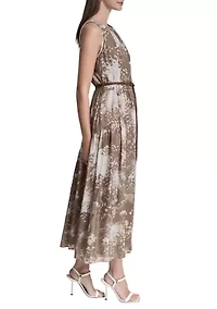 Women's Sleeveless Chiffon Midi Dress