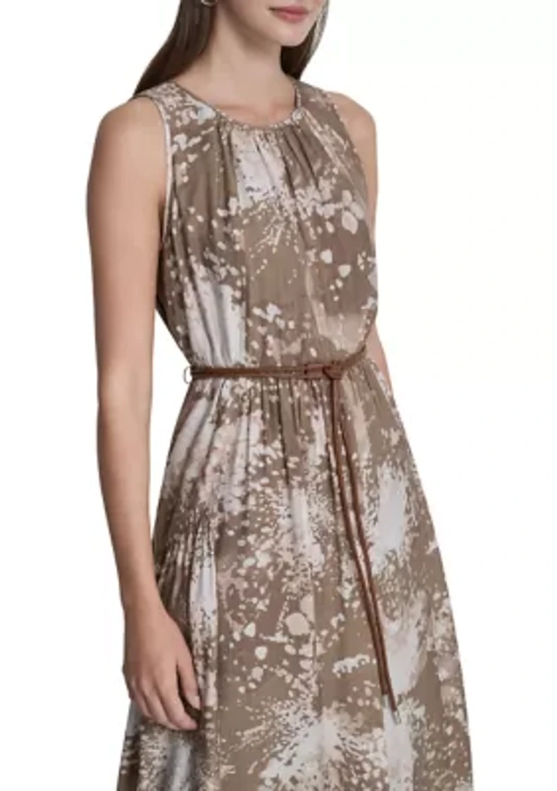 Women's Sleeveless Chiffon Midi Dress