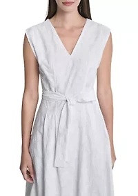 Women's Sleeveless V-Neck Midi Dress