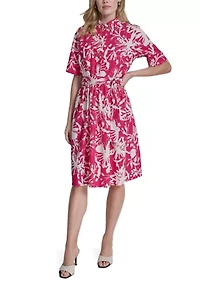 Women's Three-Quarter Sleeve Midi Dress