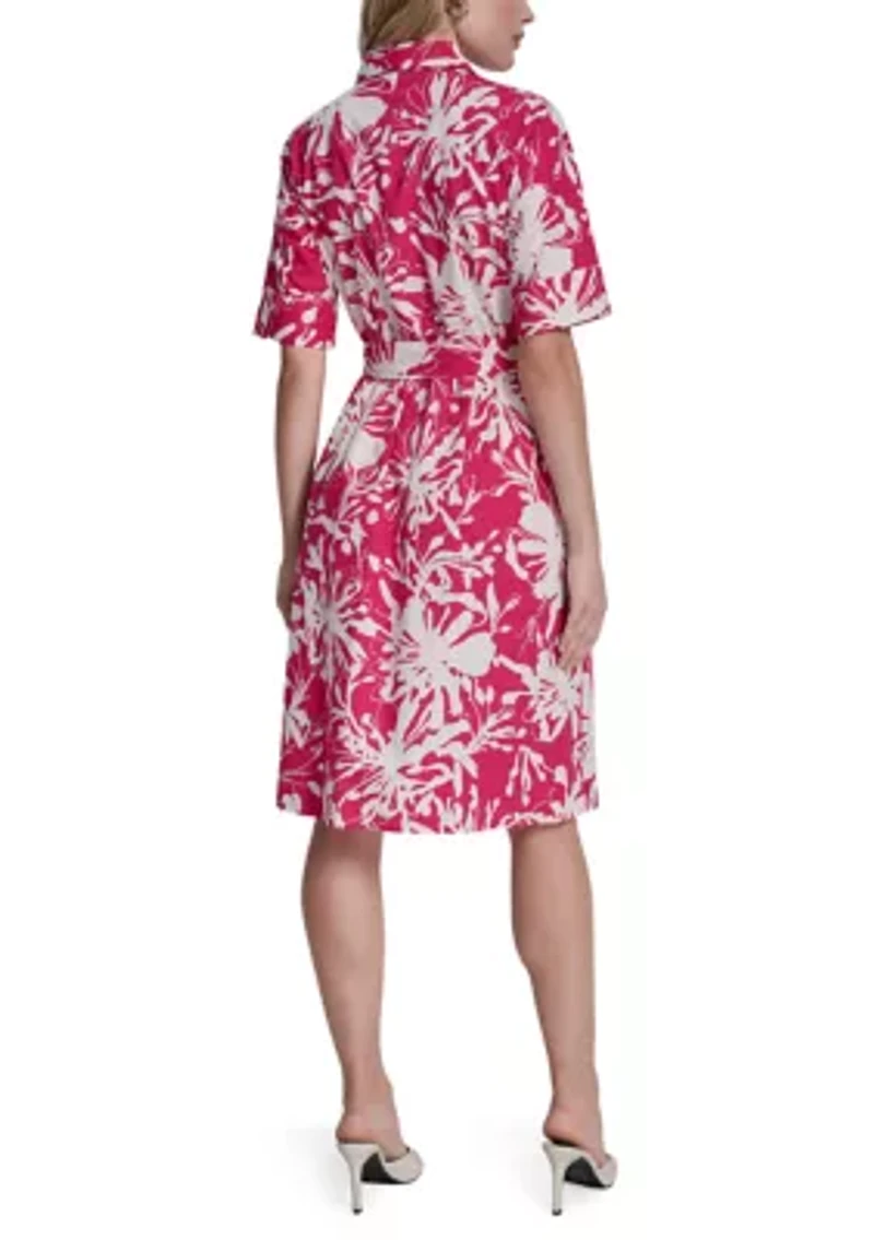 Women's Three-Quarter Sleeve Midi Dress