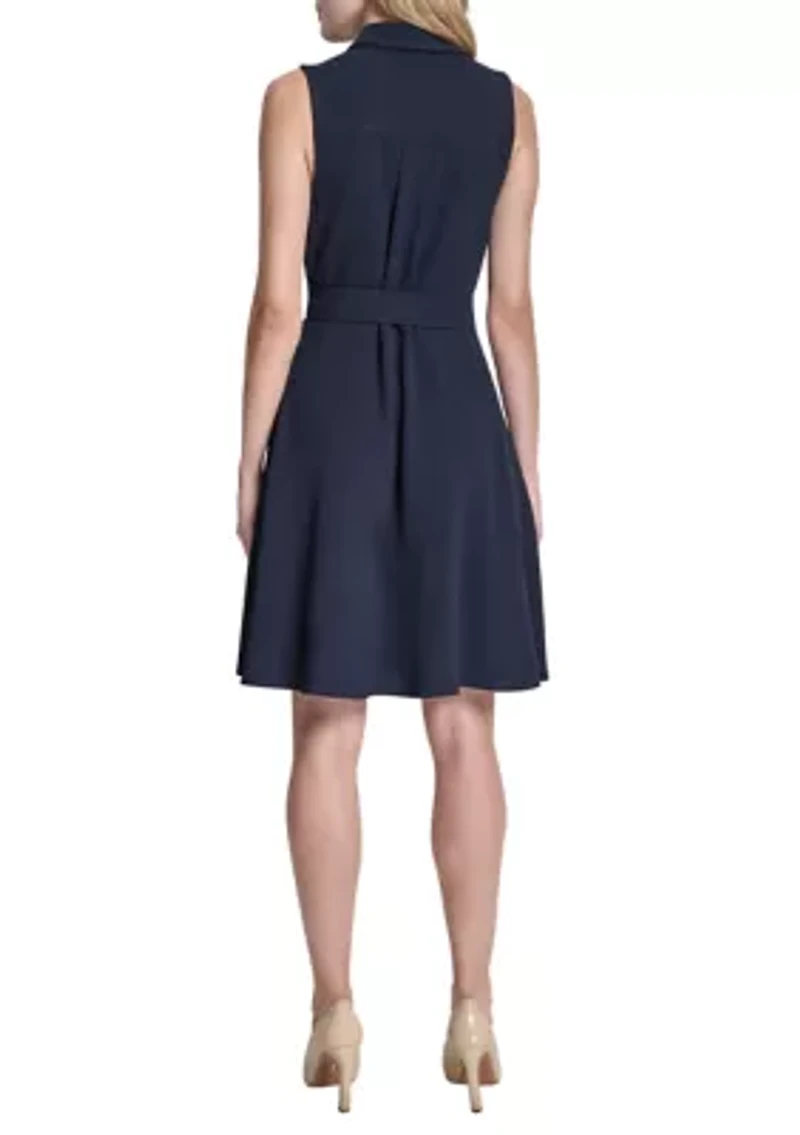 Women's Sleeveless Tie Waist Mini Dress