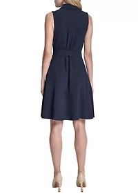 Women's Sleeveless Tie Waist Mini Dress