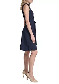 Women's Sleeveless Tie Waist Mini Dress