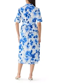Women's 3/4 Sleeve Floral Midi Dress