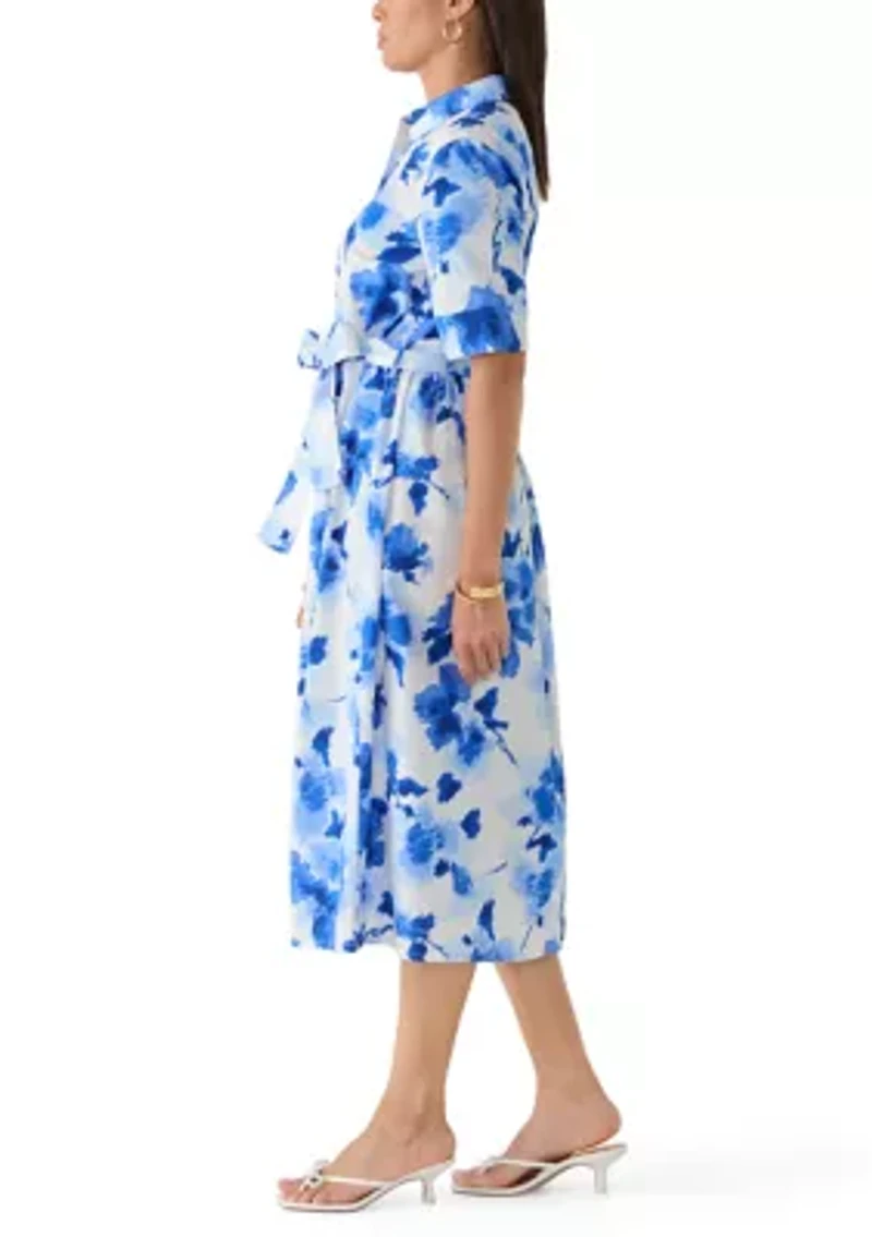 Women's 3/4 Sleeve Floral Midi Dress