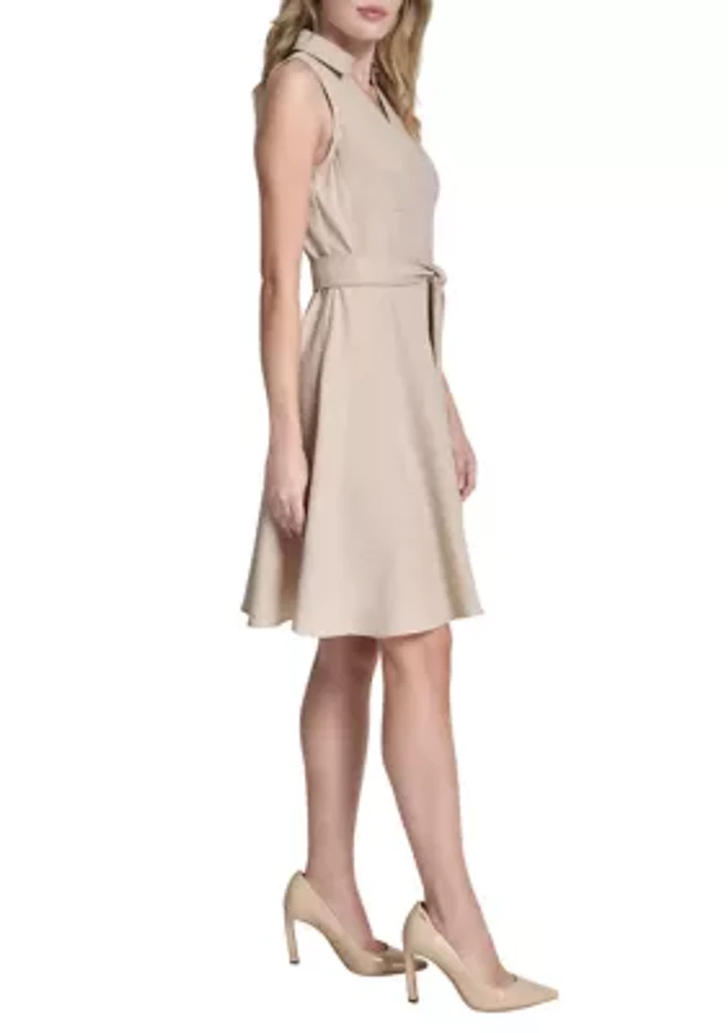 Women's Sleeveless Tie Waist Mini Dress