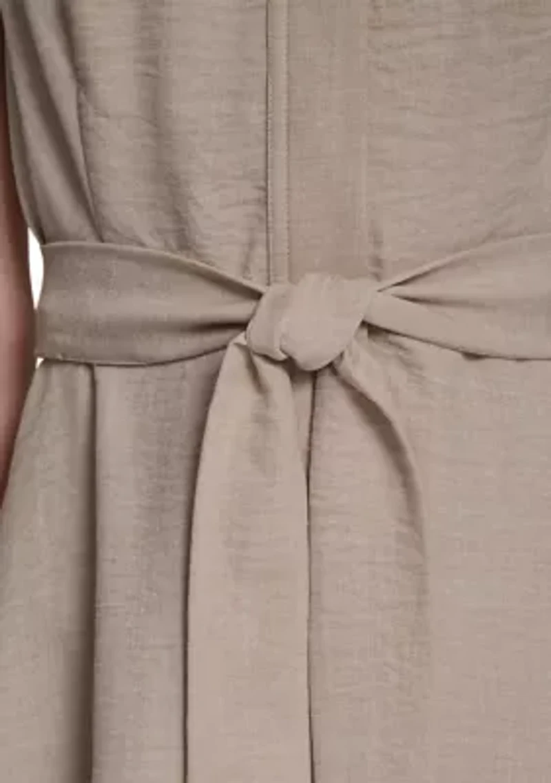 Women's Sleeveless Tie Waist Mini Dress