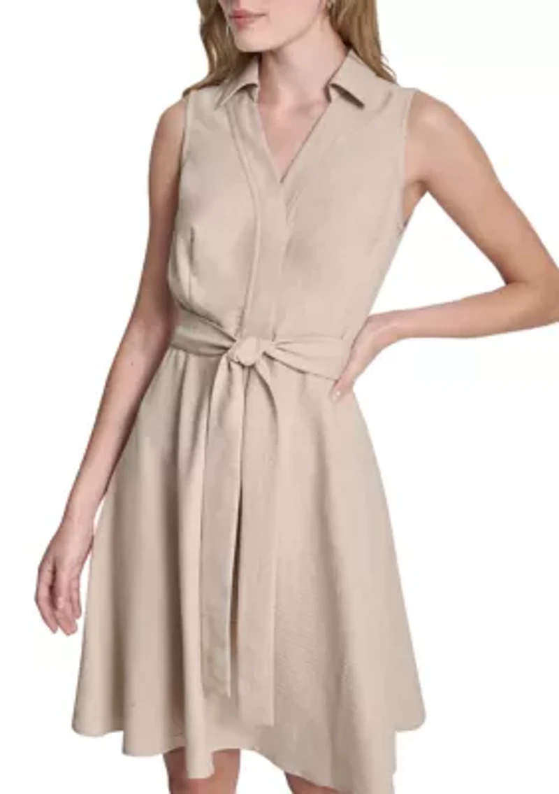 Women's Sleeveless Tie Waist Mini Dress