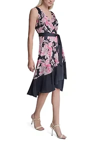 Women's V-Neck Floral Midi Dress