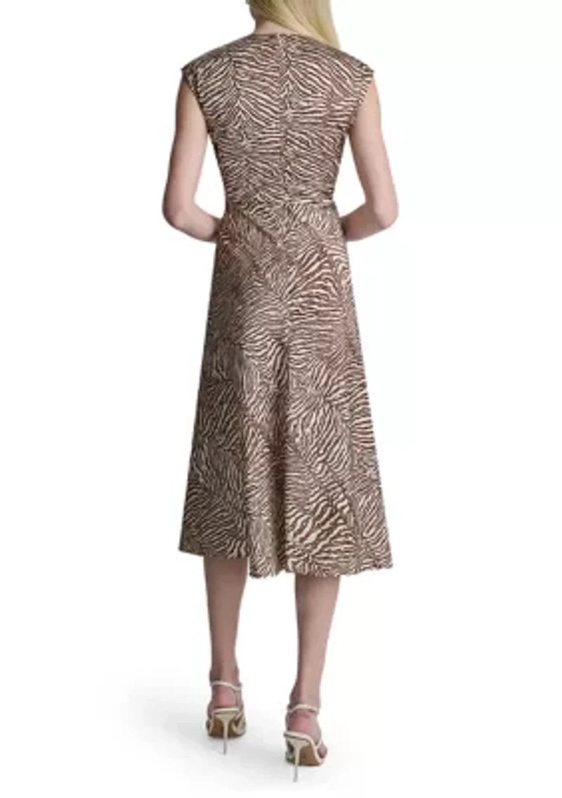 Women's Sleeveless Printed Chiffon A-Line Dress