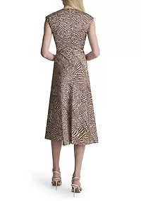 Women's Sleeveless Printed Chiffon A-Line Dress