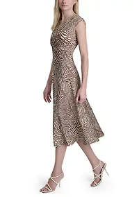 Women's Sleeveless Printed Chiffon A-Line Dress