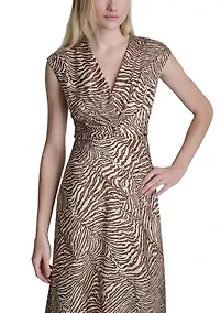 Women's Sleeveless Printed Chiffon A-Line Dress