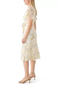 Women's Flutter Sleeve Midi Dress