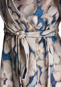 Women's Short Sleeve Printed Gauze A-Line Dress