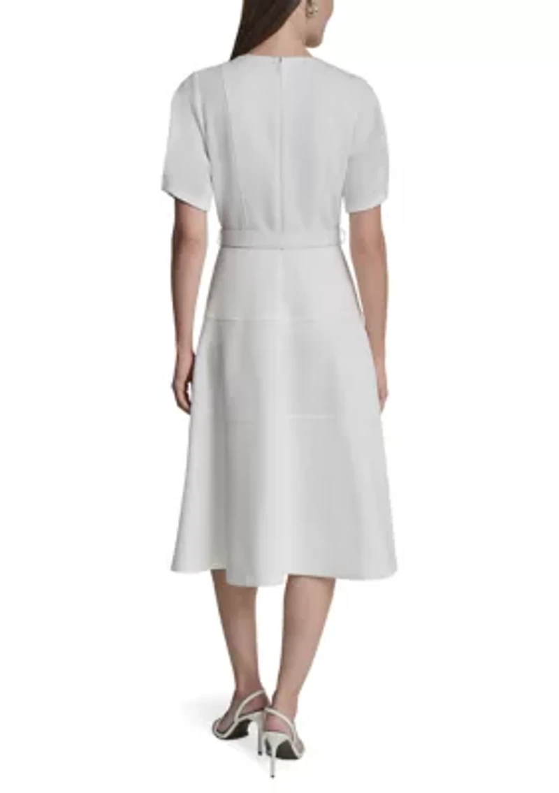 Women's Puff Sleeve Midi Dress