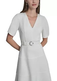 Women's Puff Sleeve Midi Dress
