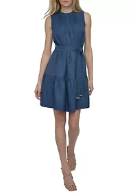Women's Sleeveless Tiered Mini Dress