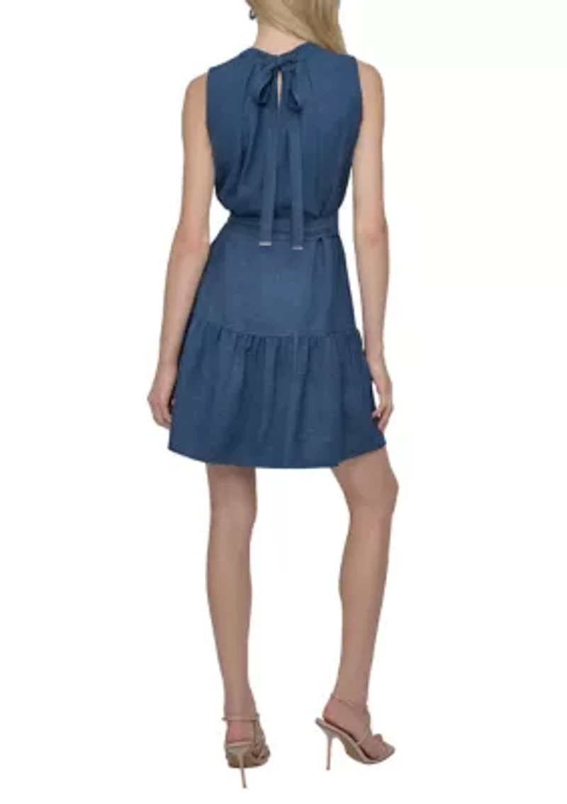 Women's Sleeveless Tiered Mini Dress