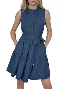 Women's Sleeveless Tiered Mini Dress