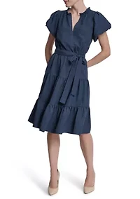 Women's Short Sleeve Tiered Mini Dress