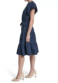 Women's Short Sleeve Tiered Mini Dress